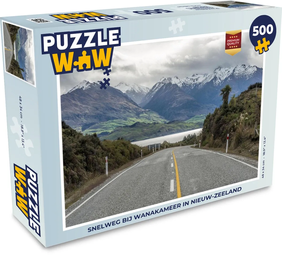 PuzzleWow Legpuzzel Berg Weg Meer 500 Stuks - Multicolor