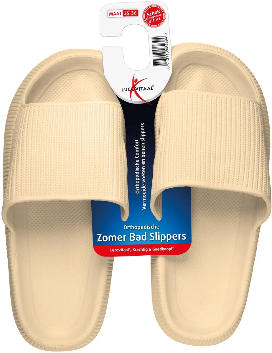 Lucovitaal Orthopedische Badslippers Beige - Maat 35/36