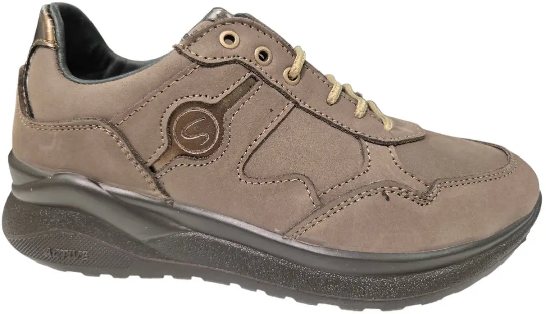 Grisport Zandkleurige Nubuck Dames Sneakers