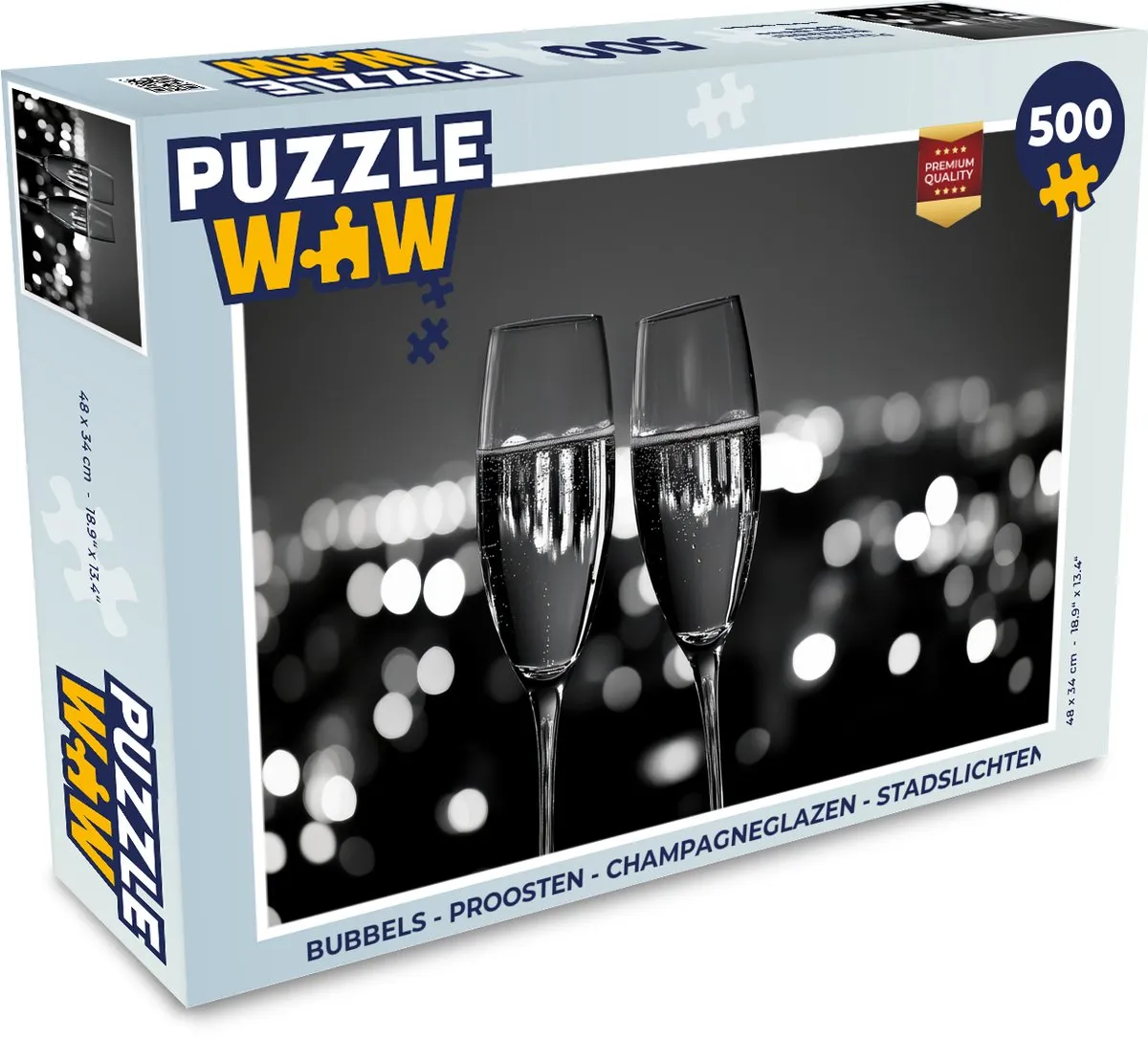PuzzleWow Proosten Legpuzzel 500 Stuks - Stadslichten - MPN 8721169393780