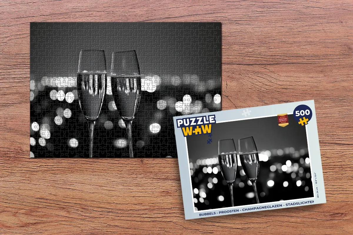 PuzzleWow Proosten Legpuzzel 500 Stuks - Stadslichten - MPN 8721169393780