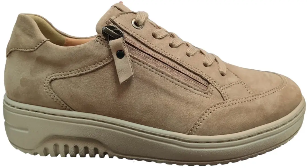 Hartjes 162.1709/20 26.00 K Beige Nubuck Dames Veterschoenen