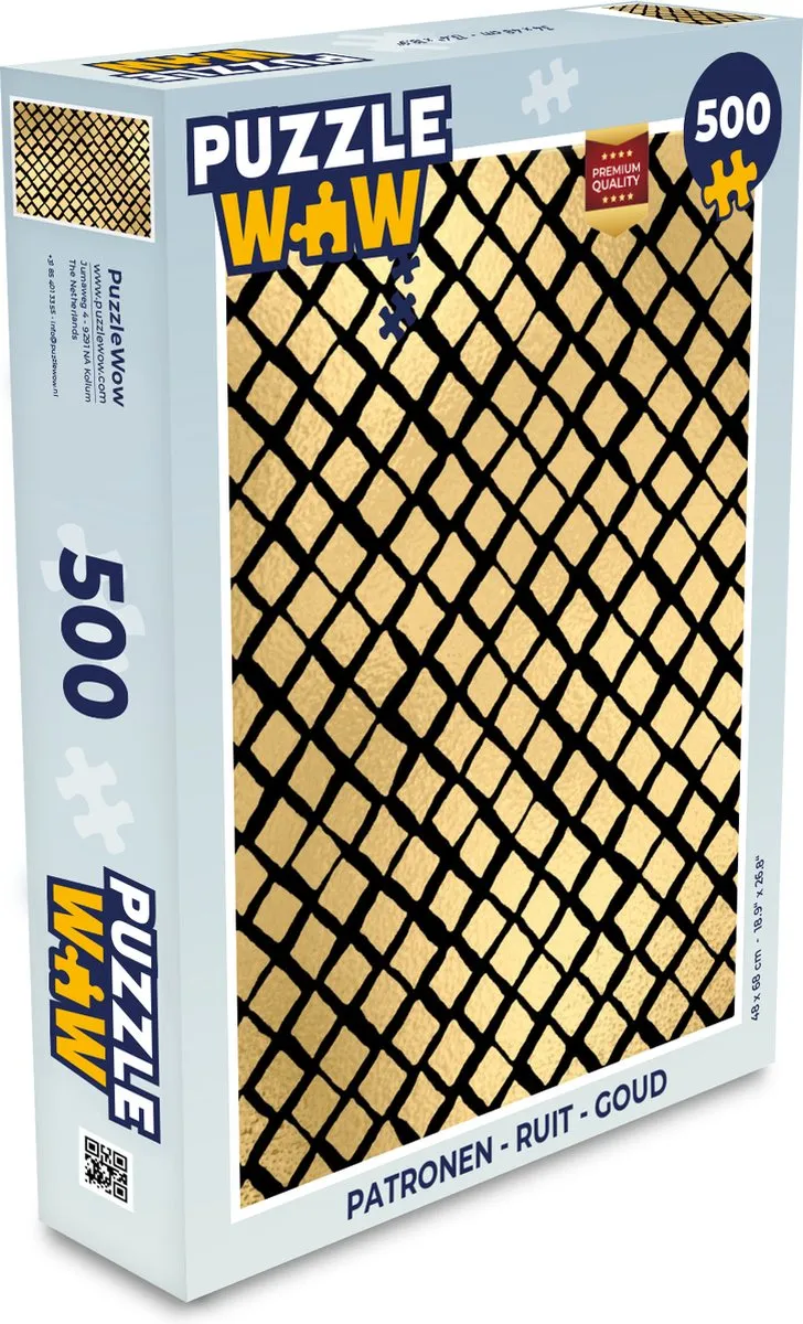 PuzzleWow Legpuzzel 500 Stuks - Ruit Goud - MPN 7435038092032
