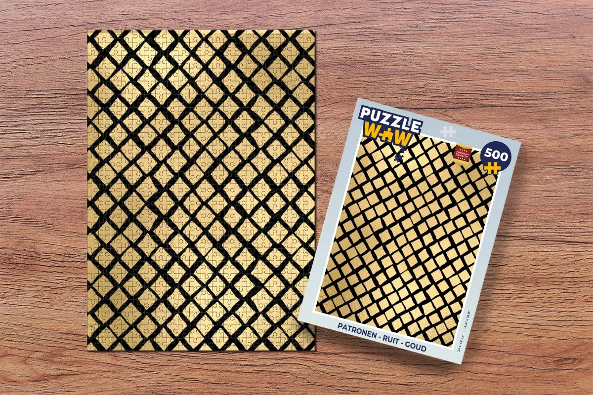 PuzzleWow Legpuzzel 500 Stuks - Ruit Goud - MPN 7435038092032
