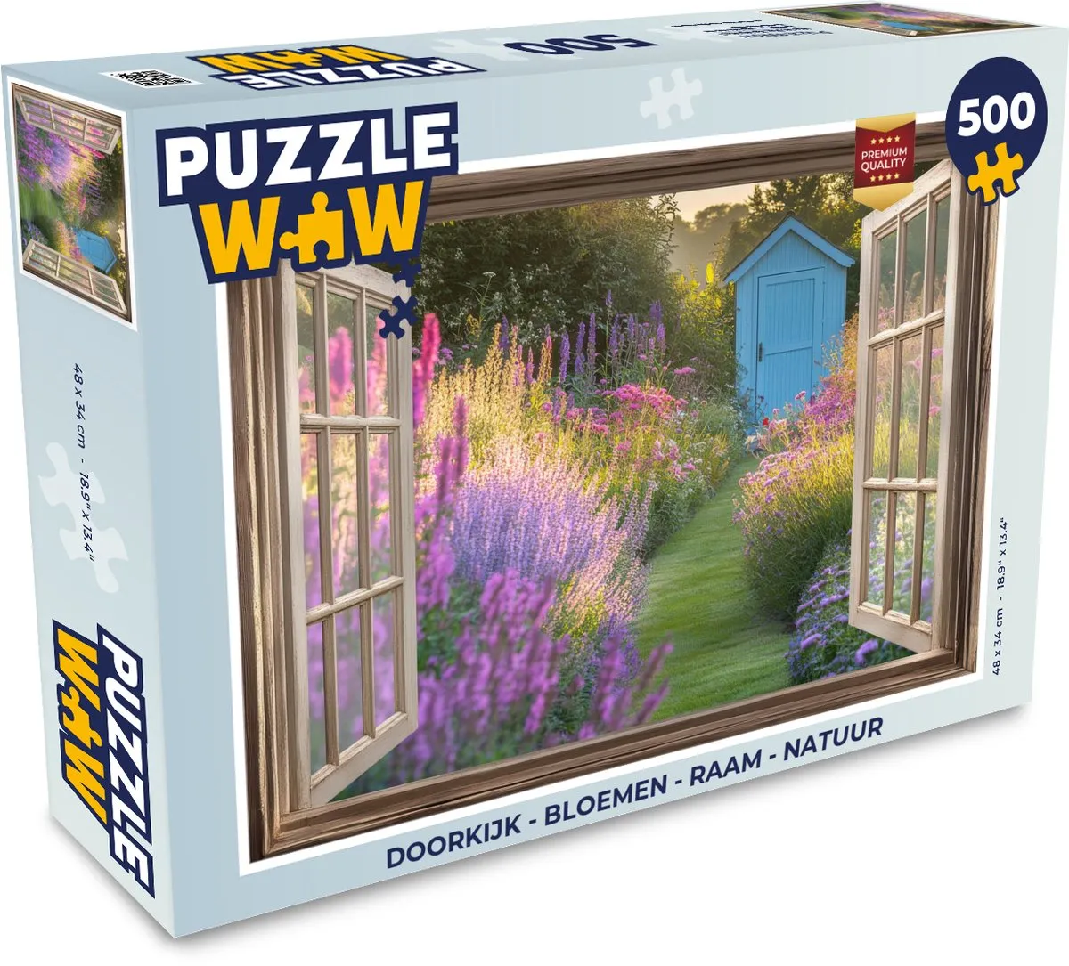 PuzzleWow Doorkijk Bloemen Legpuzzel 500 Stuks - Lavendel