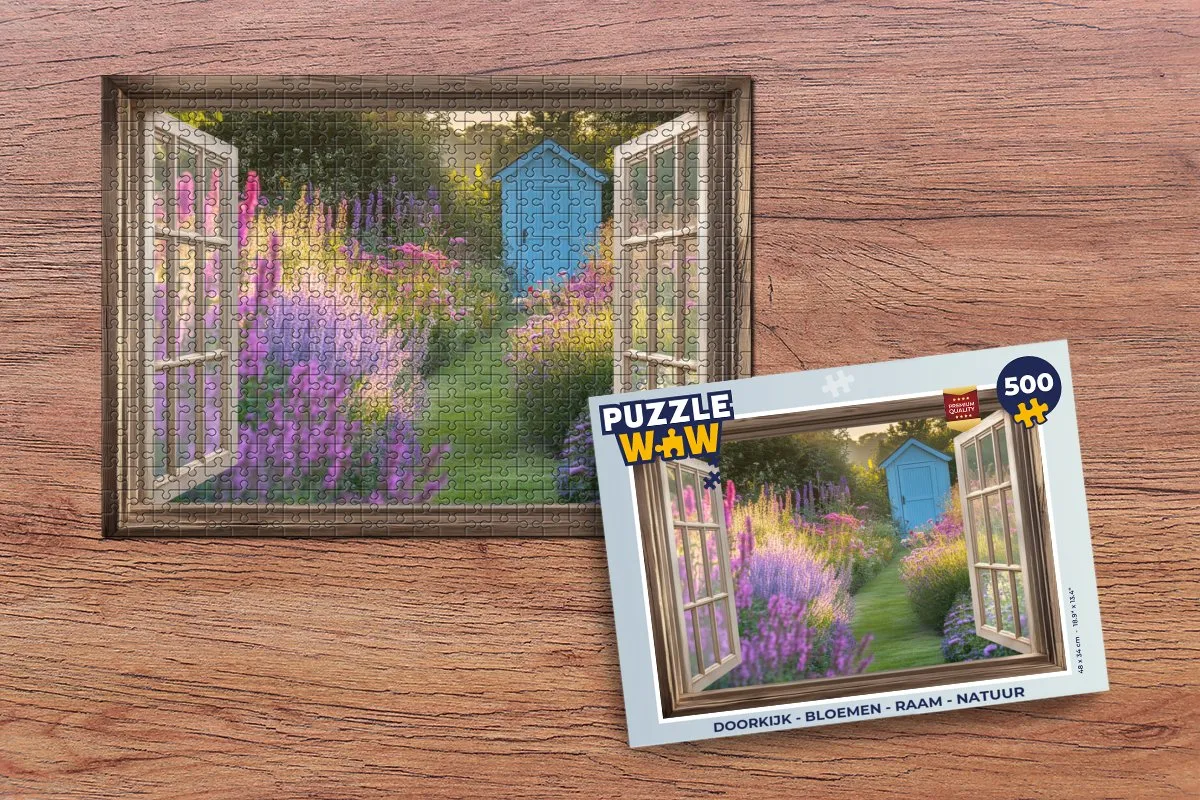 PuzzleWow Doorkijk Bloemen Legpuzzel 500 Stuks - Lavendel