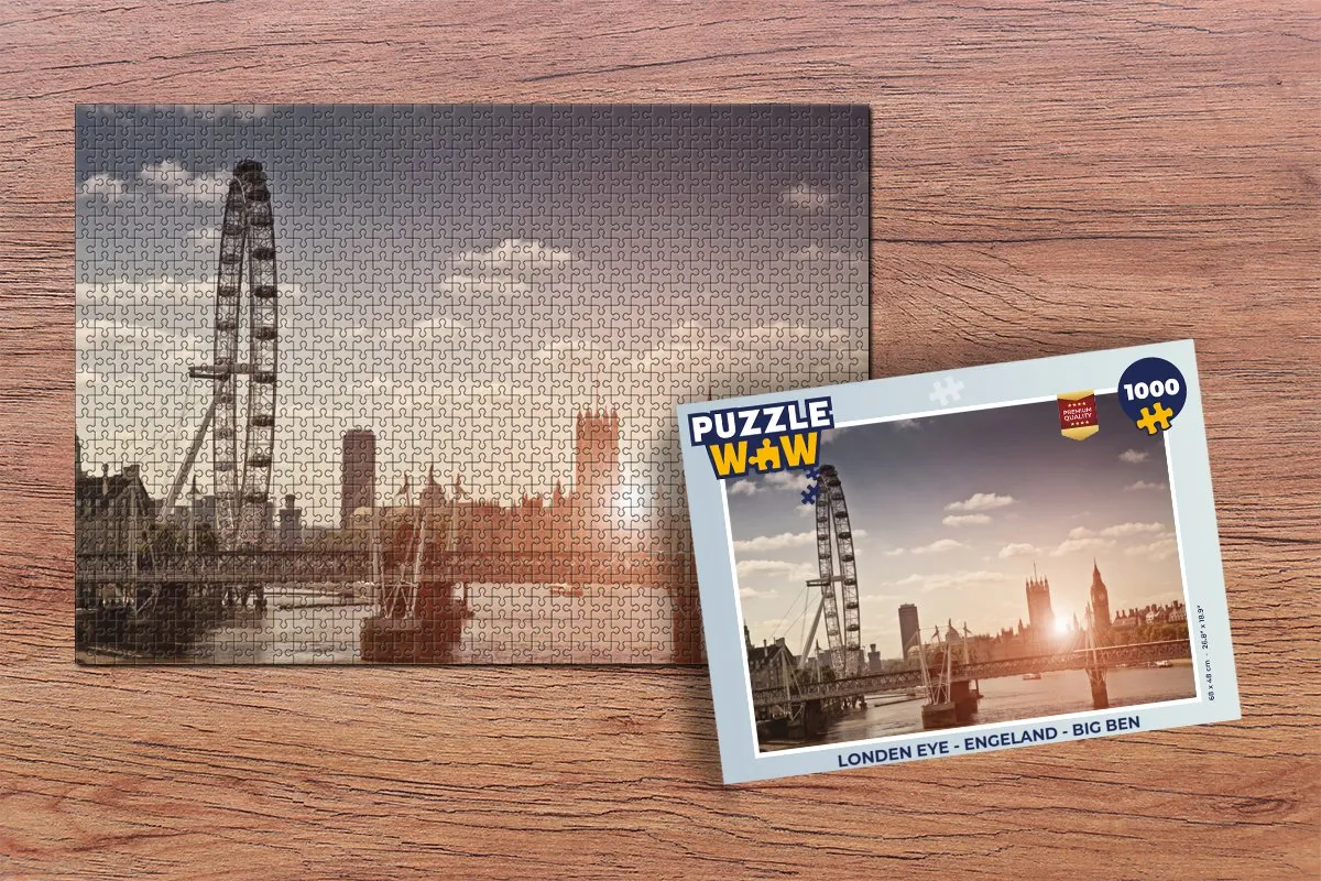 PuzzleWow Londen Eye & Big Ben Legpuzzel 1000 Stuks - Multicolor