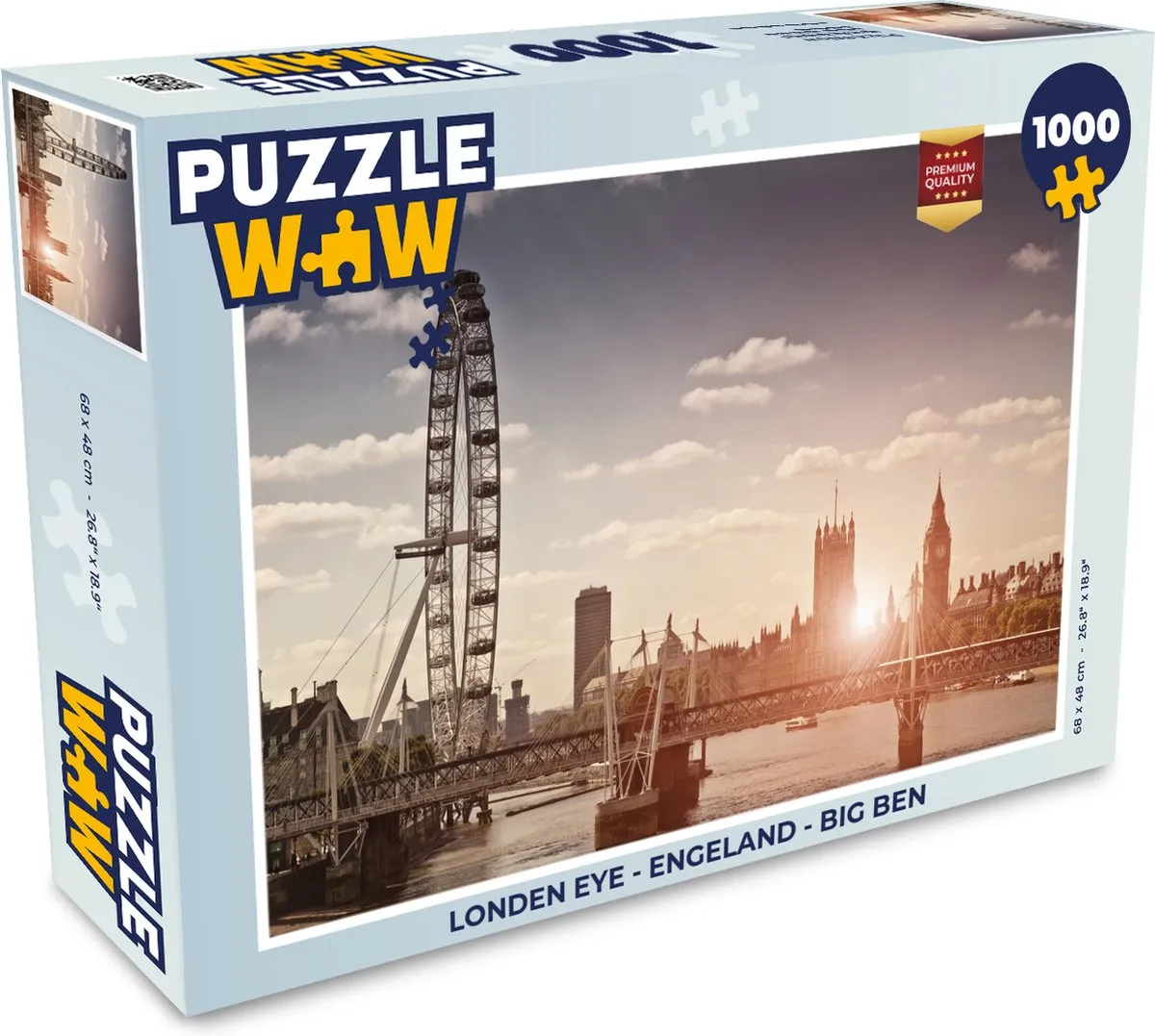 PuzzleWow Londen Eye & Big Ben Legpuzzel 1000 Stuks - Multicolor