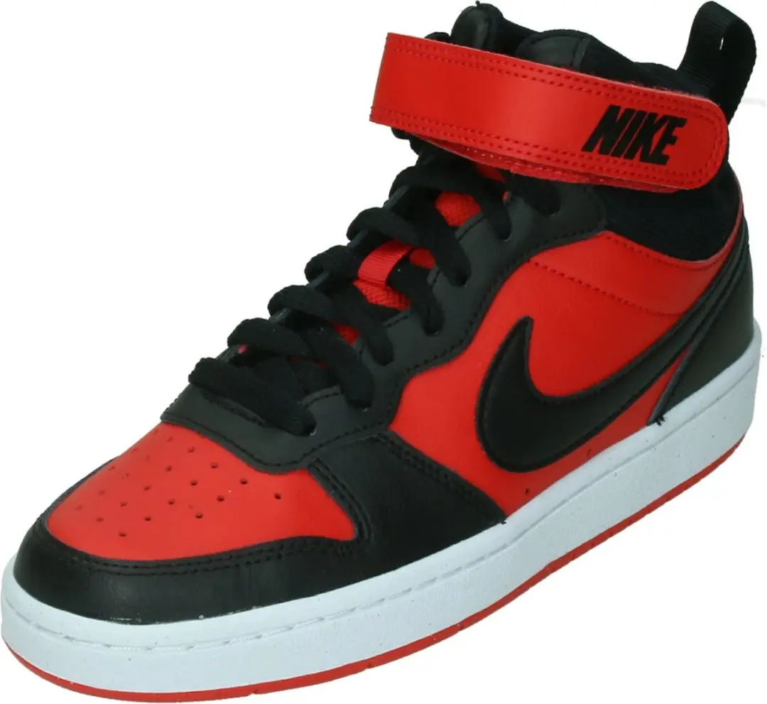 Nike court borough mid 2 in de kleur rood.