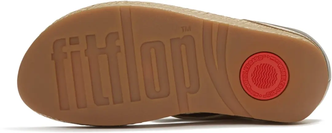 FitFlop Lulu Lux Graphic-Weave Leather Toe-Post Sandalen - Metallic Beige - afbeelding 5 van 6