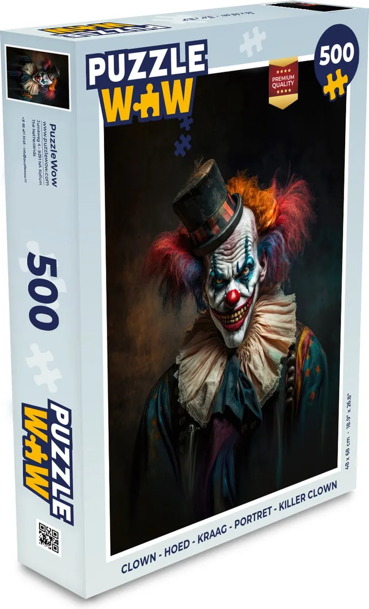 PuzzleWow Killer Clown Legpuzzel 500 Stuks - Multicolor