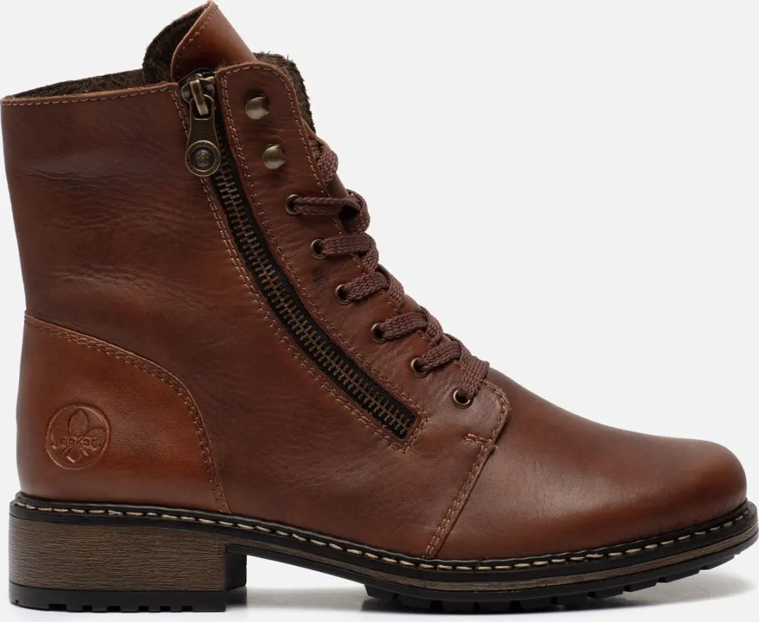 Rieker Veterboots cognac Leer