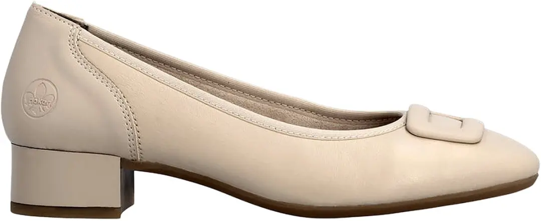 Leren ballerina's met hak