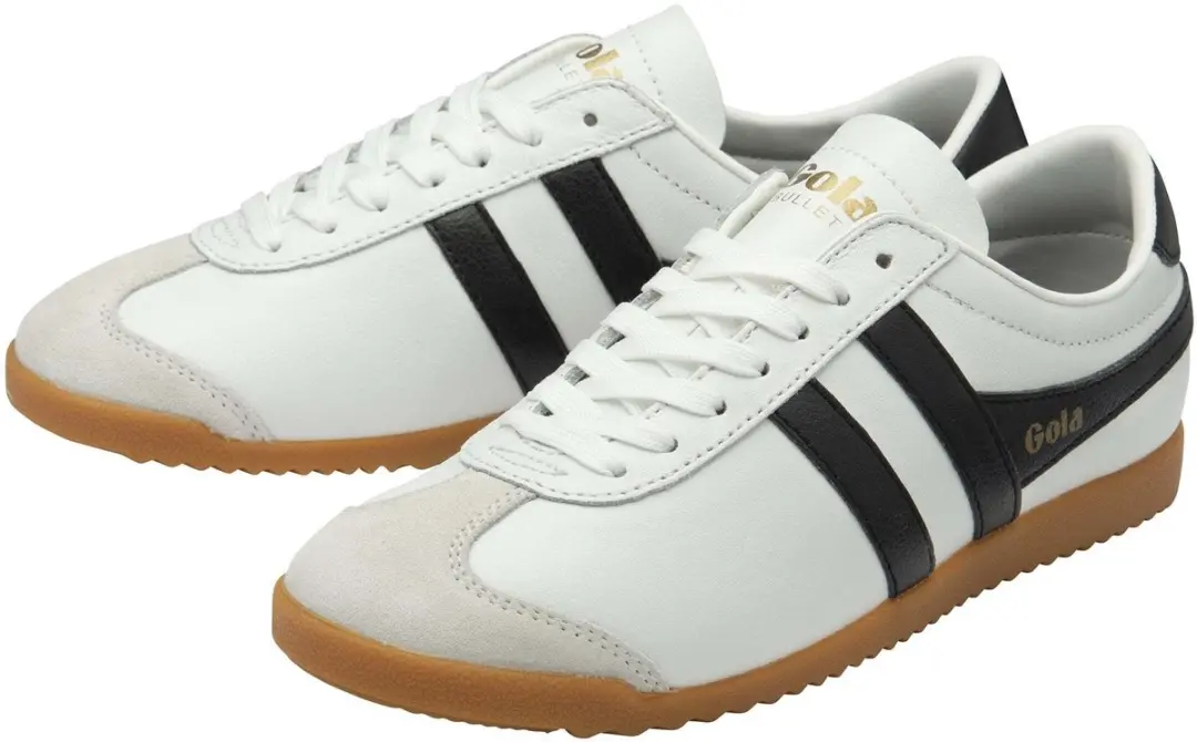 Gola Bullet Leather Leren Veterschoenen - Wit/Zwart/Gom - afbeelding 3 van 5