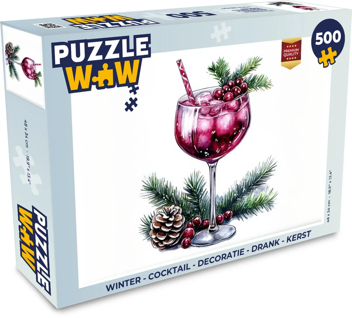 PuzzleWow Winter Cocktail Legpuzzel 500 Stuks - Kerstcadeau