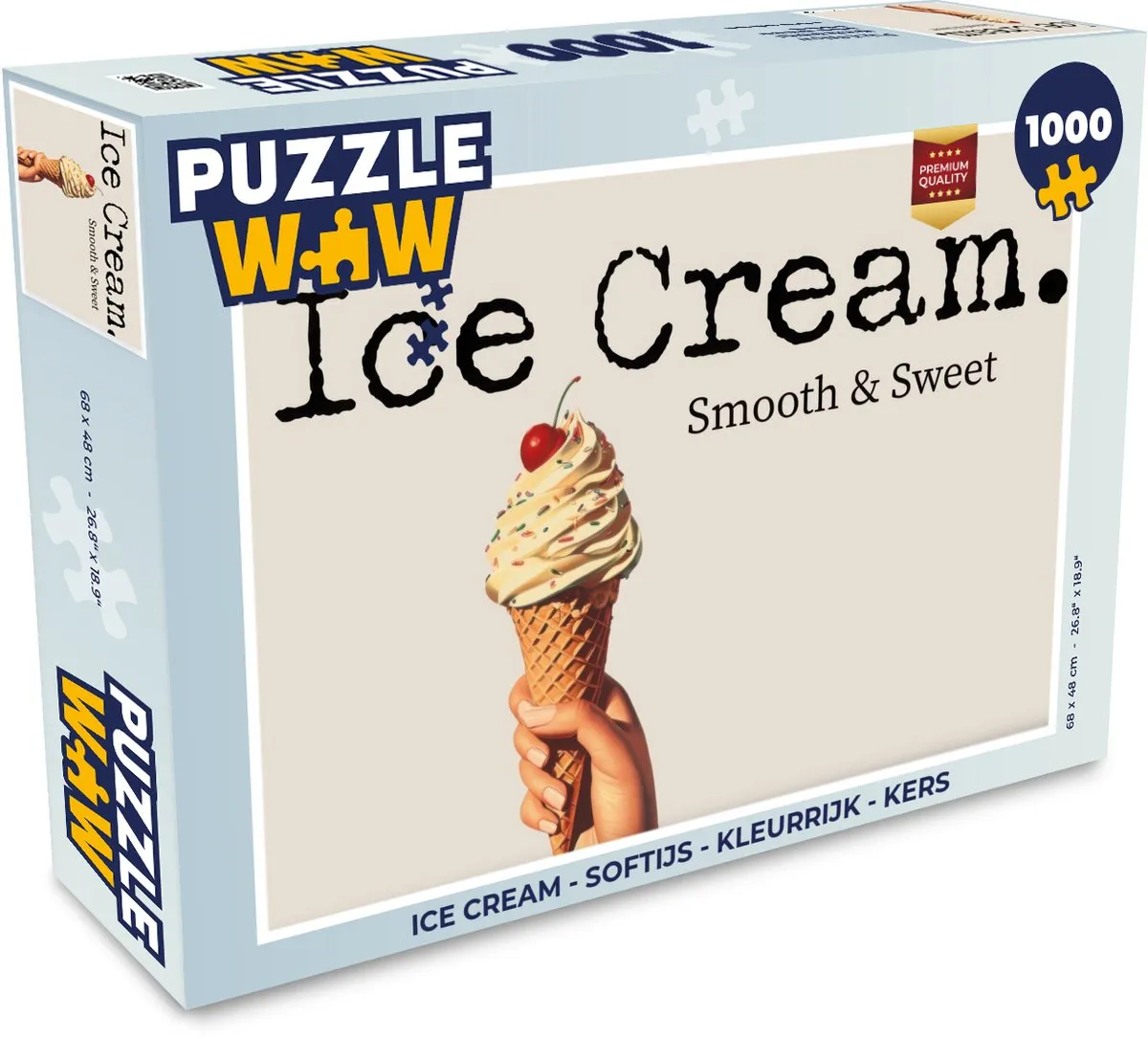 PuzzleWow Ice Cream Softijs Legpuzzel 1000 Stuks - Kers