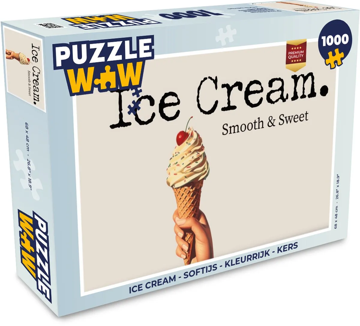 PuzzleWow Ice Cream Softijs Legpuzzel 1000 Stuks - Kers
