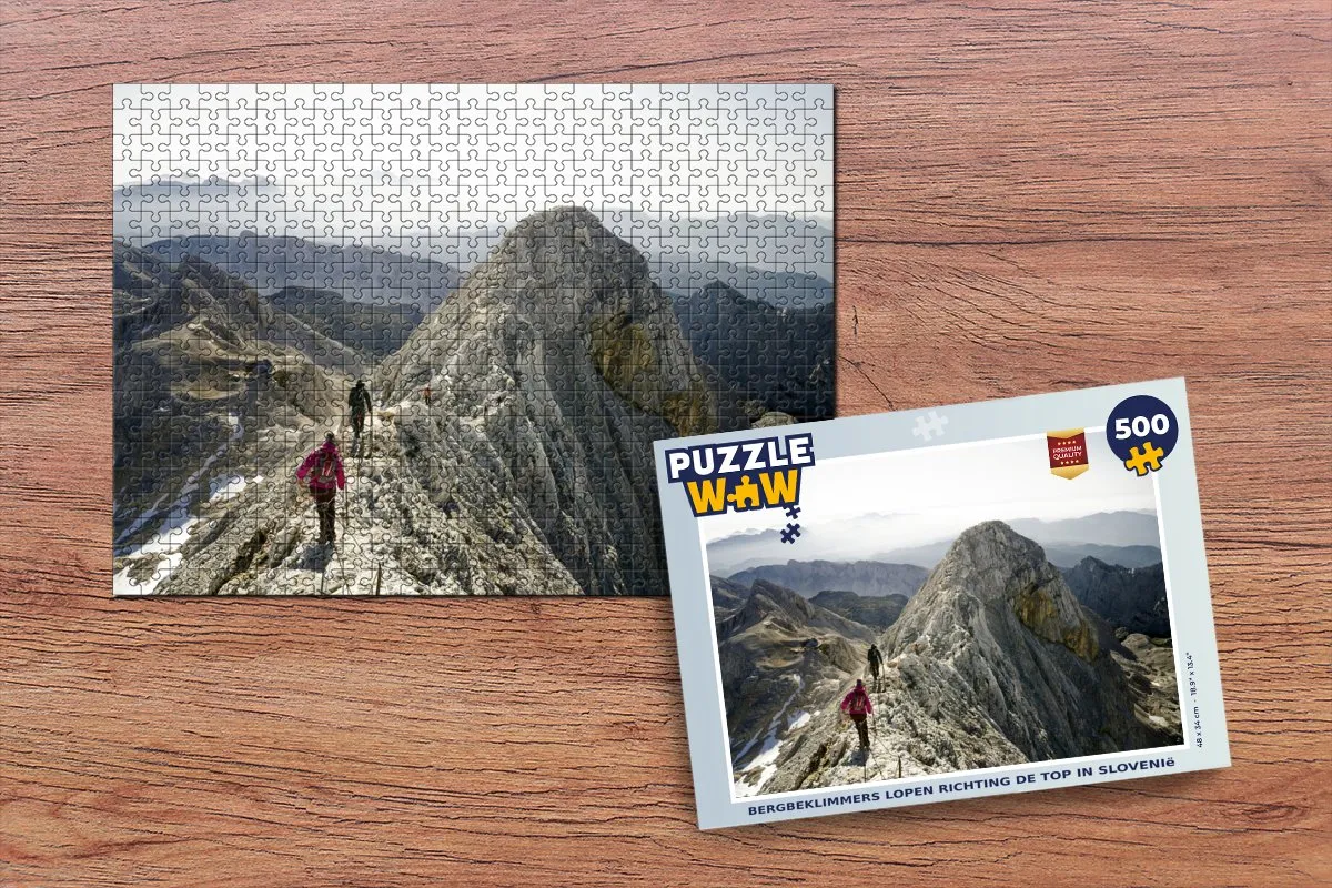 PuzzleWow Legpuzzel Bergbeklimmers Slovenië 500 Stuks - Multicolor