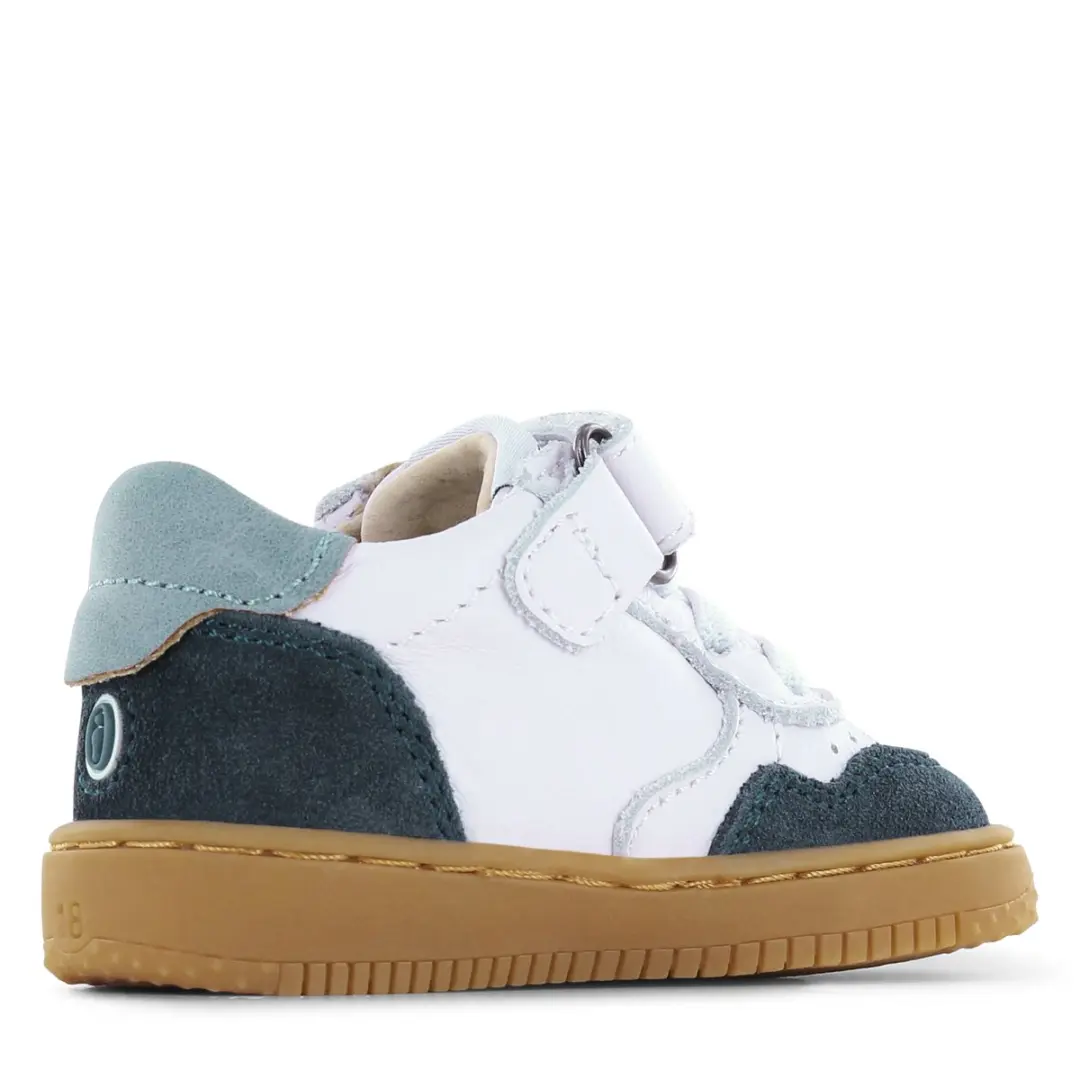 Shoesme Sneakers Jongens Wit-Blauw - Suède - Maat 20 - afbeelding 4 van 6