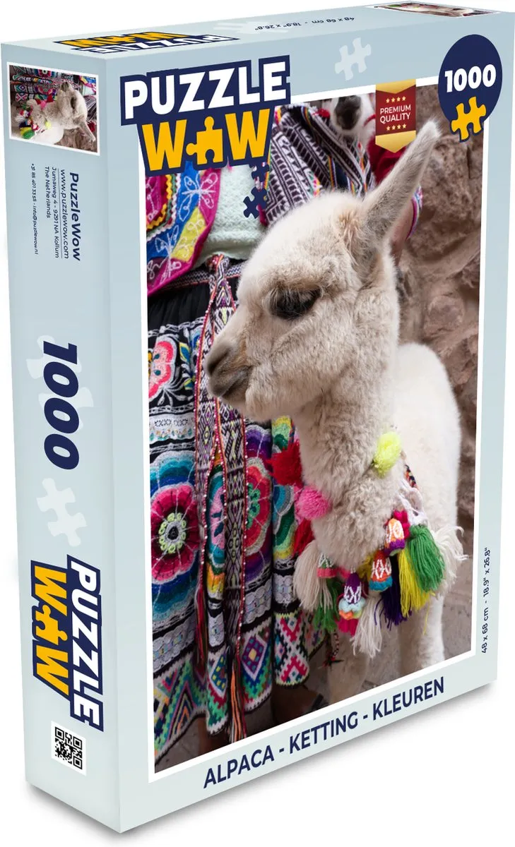 PuzzleWow Alpaca Legpuzzel 1000 Stuks - Multicolor