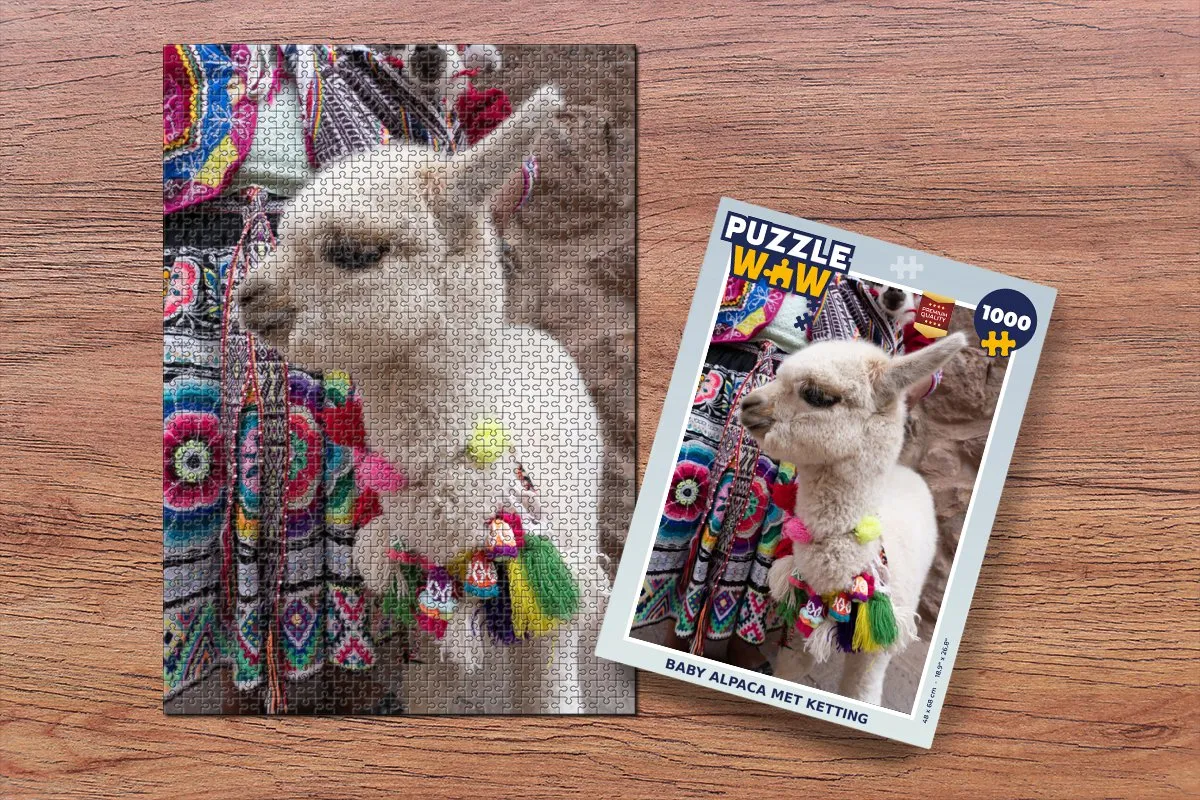 PuzzleWow Alpaca Legpuzzel 1000 Stuks - Multicolor