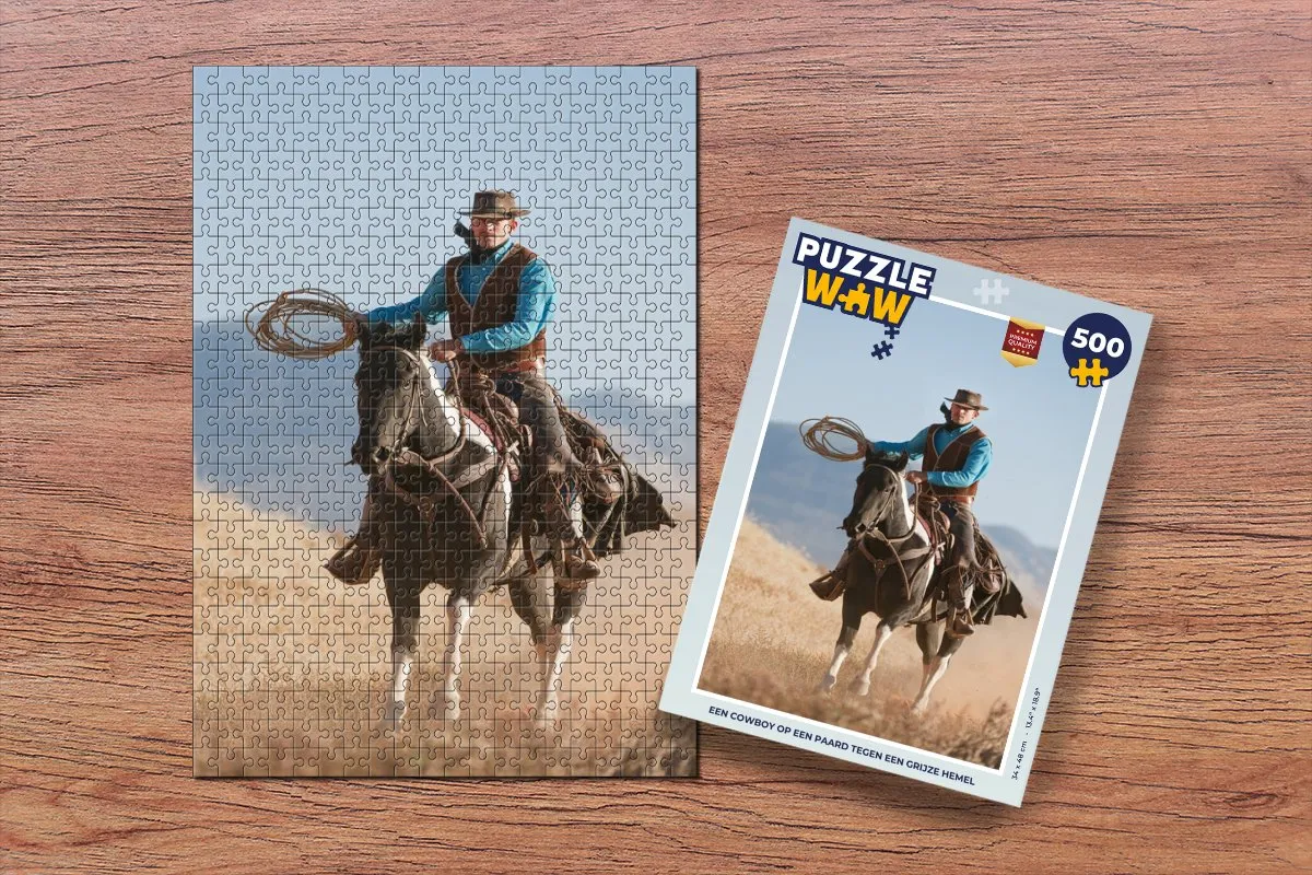 PuzzleWow Legpuzzel Cowboy op Paard 500 Stuks - Multicolor