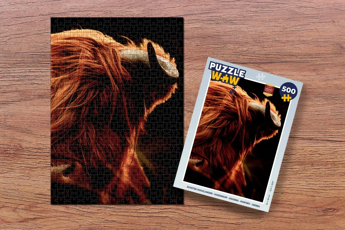 PuzzleWow Schotse Hooglander Legpuzzel 500 Stuks - Multicolor