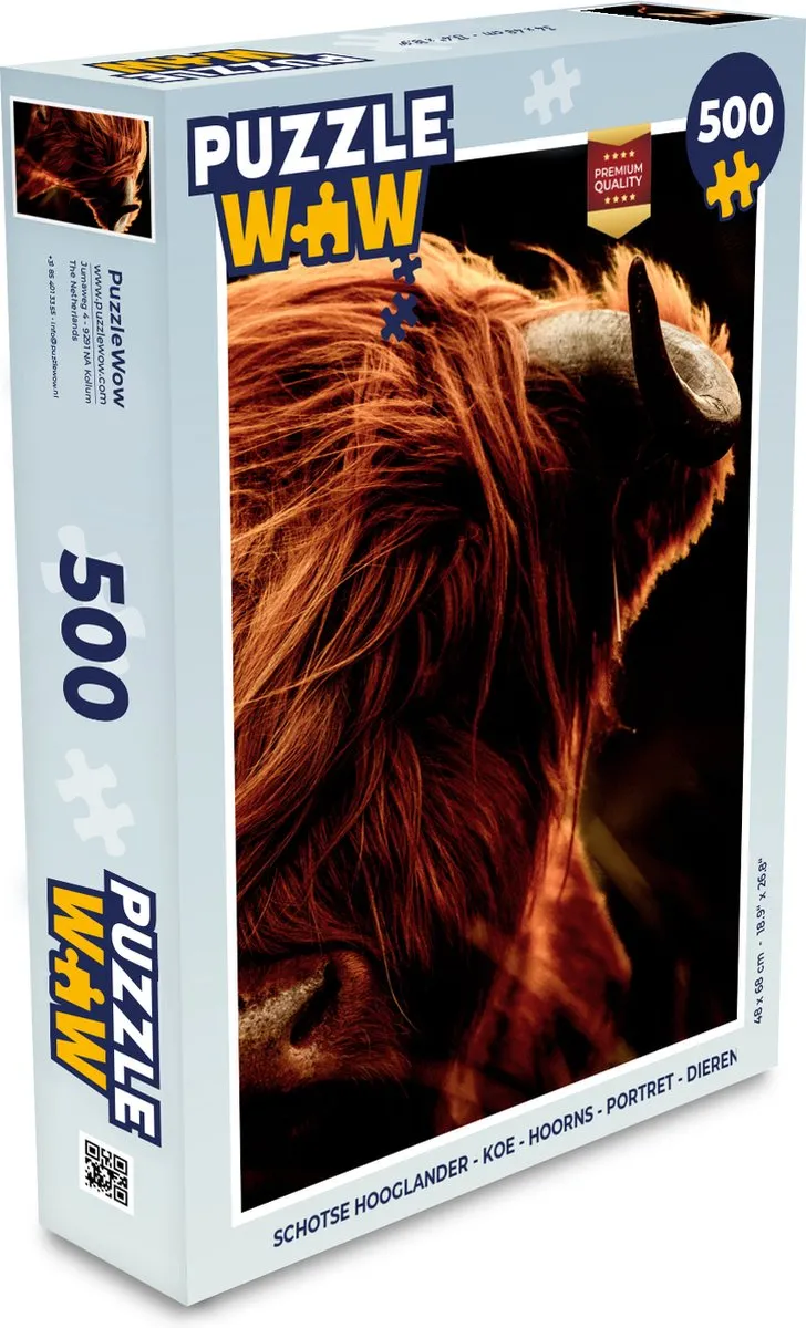 PuzzleWow Schotse Hooglander Legpuzzel 500 Stuks - Multicolor