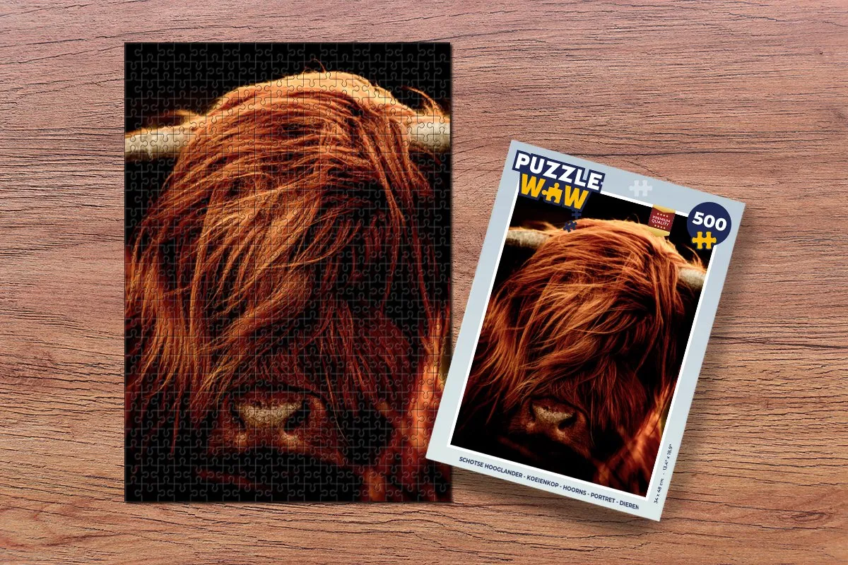 PuzzleWow Schotse Hooglander Legpuzzel 500 Stuks - Multicolor