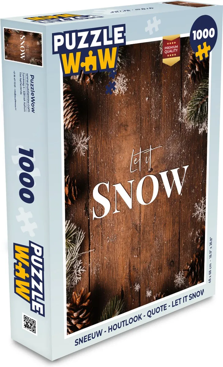 PuzzleWow Sneeuw Houtlook Legpuzzel 1000 Stuks