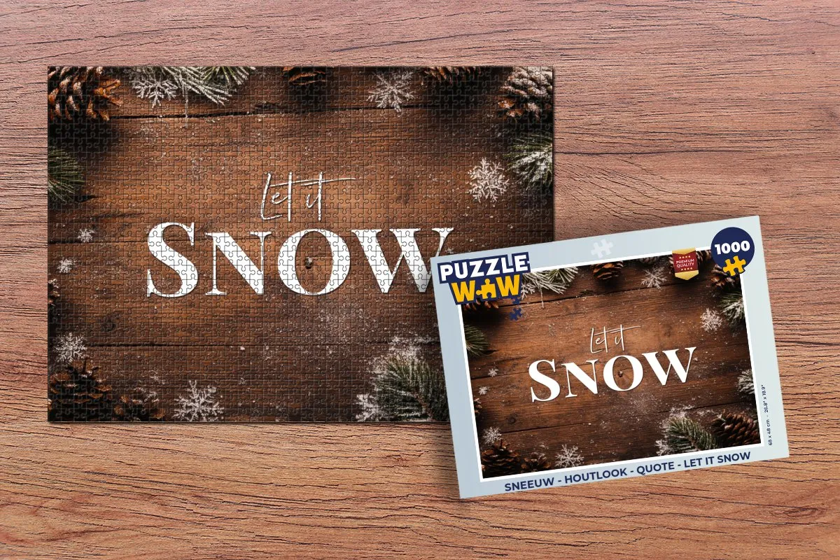 PuzzleWow Sneeuw Houtlook Legpuzzel 1000 Stuks