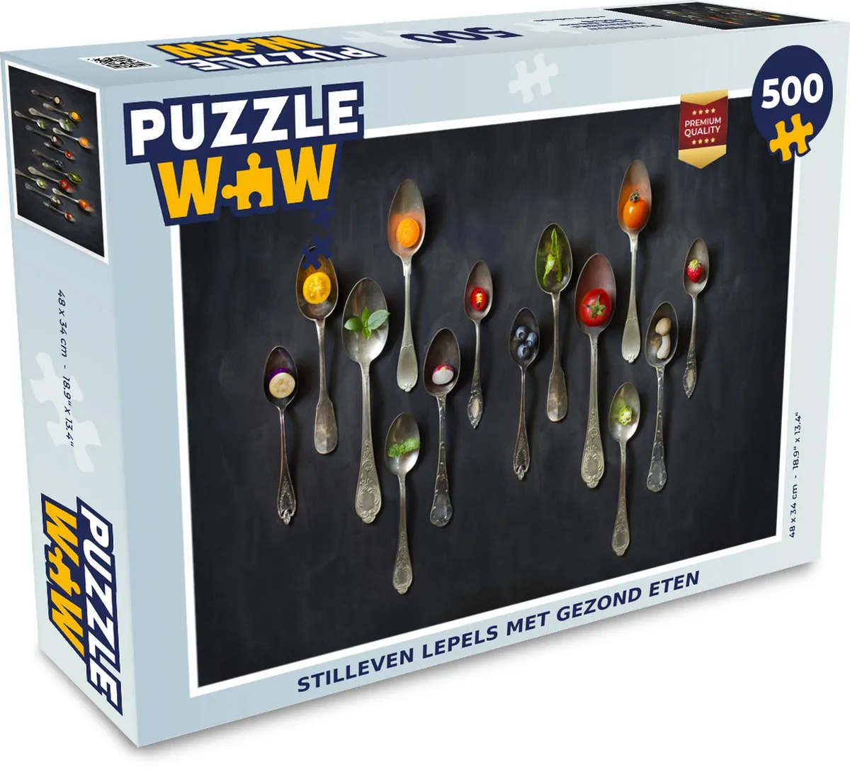 PuzzleWow Lepels Gezond Stilleven Legpuzzel 500 Stuks - Multicolor