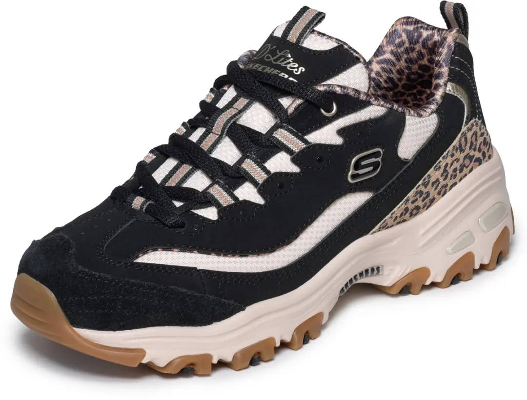 Skechers 150877 BLK D'LITES-WILD CHARM Dames Veterschoenen