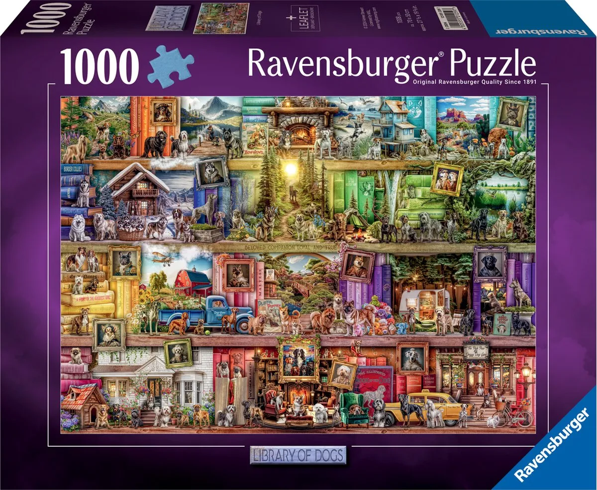 Ravensburger The Library of Dogs Legpuzzel 1000 Stuks - MPN 120012597
