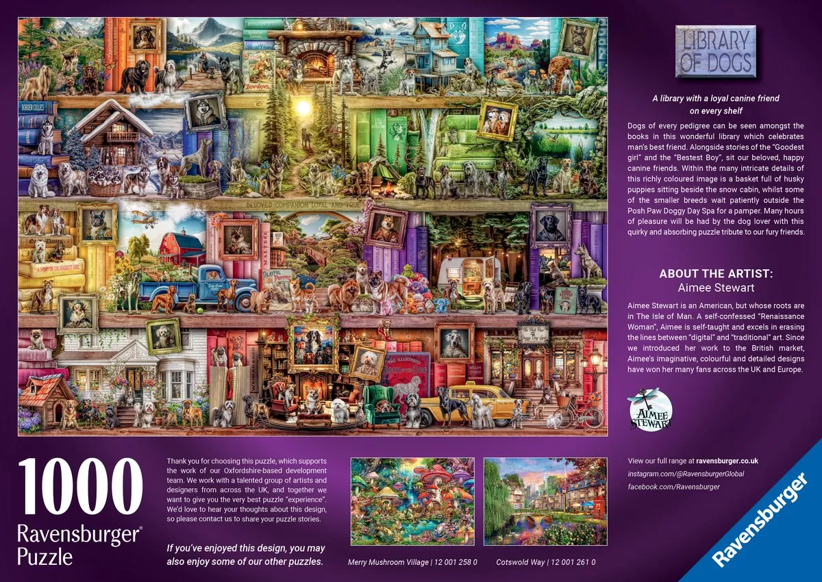Ravensburger The Library of Dogs Legpuzzel 1000 Stuks - MPN 120012597