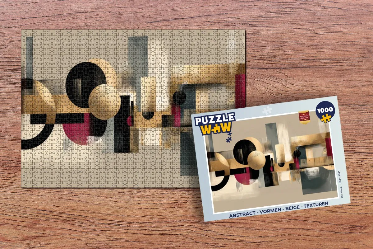 PuzzleWow Abstract Legpuzzel 1000 Stuks - Beige