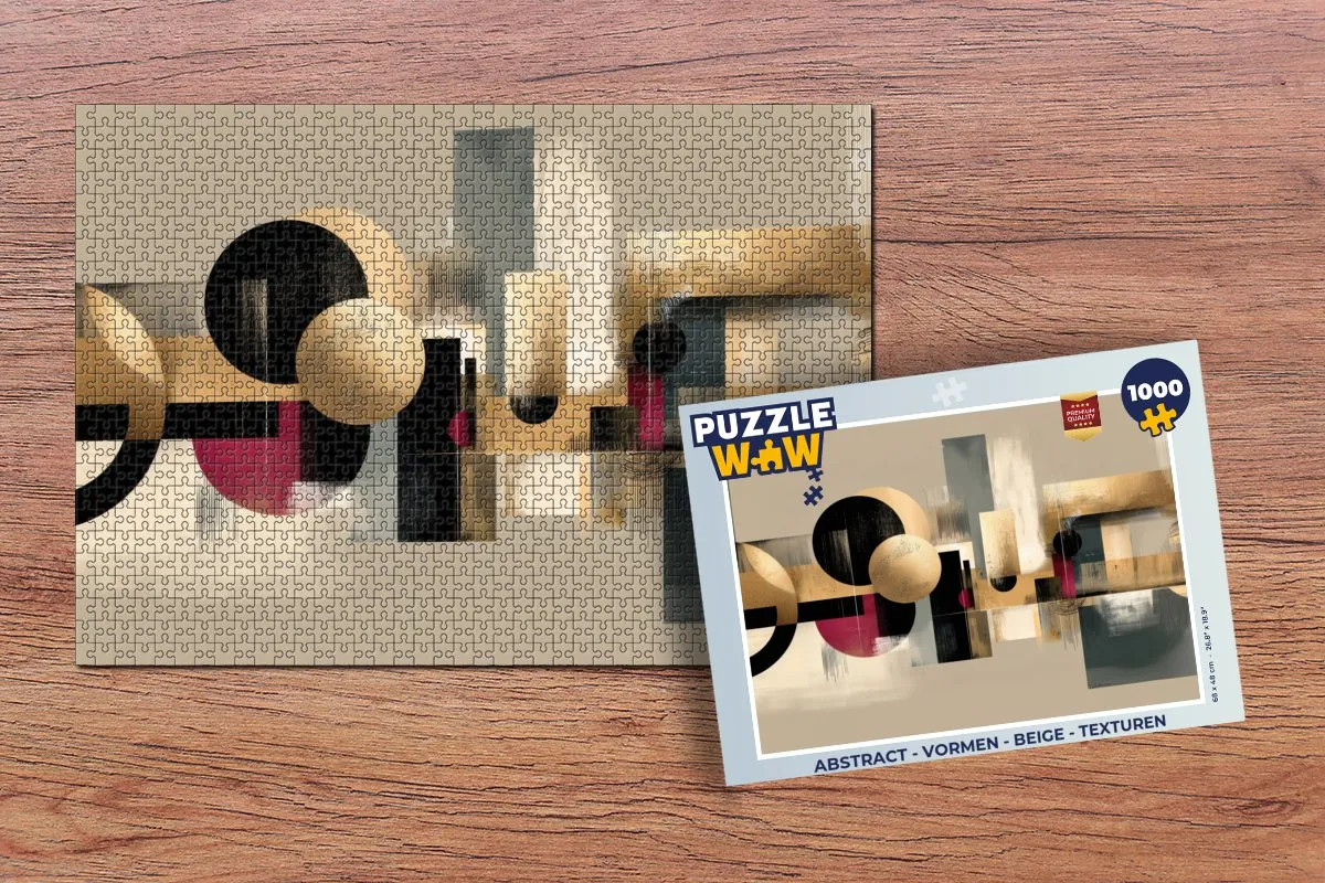 PuzzleWow Abstract Legpuzzel 1000 Stuks - Beige