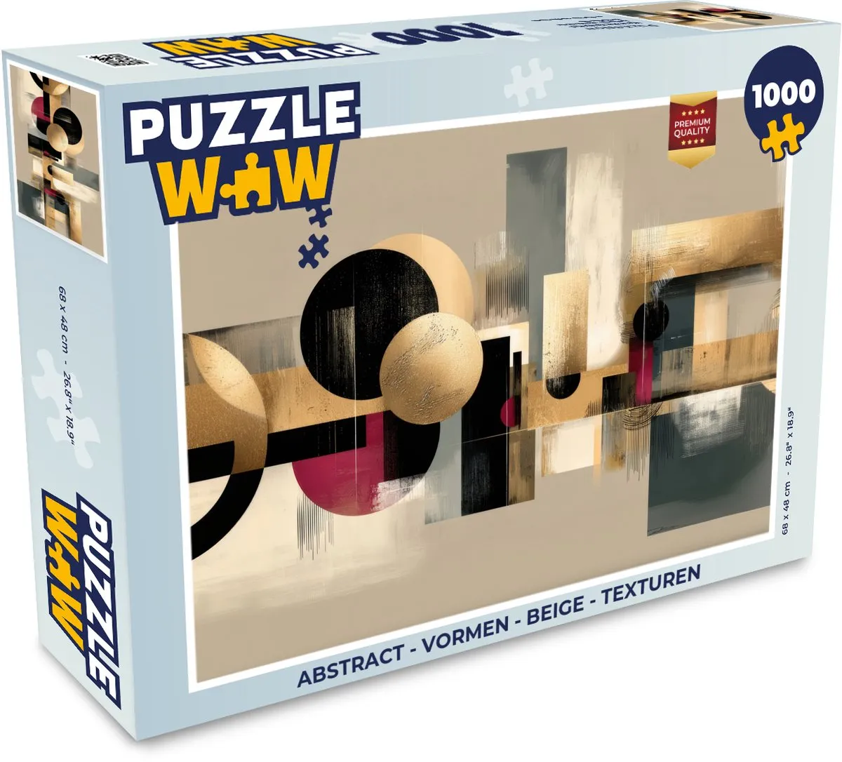 PuzzleWow Abstract Legpuzzel 1000 Stuks - Beige