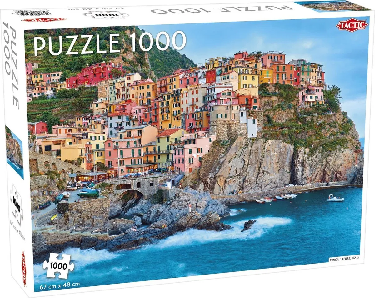 Tactic Cinque Terre Italië Puzzel 1000 Stukjes - Bont