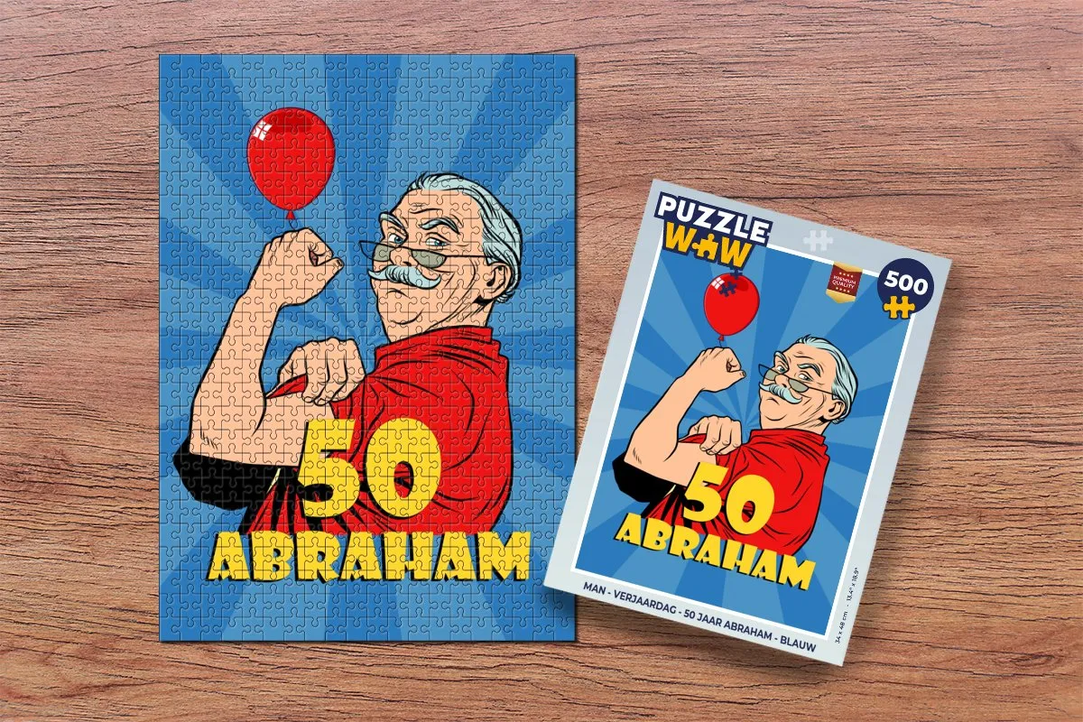 PuzzleWow Verjaardag Abraham Puzzel 500 Stuks - Multicolor
