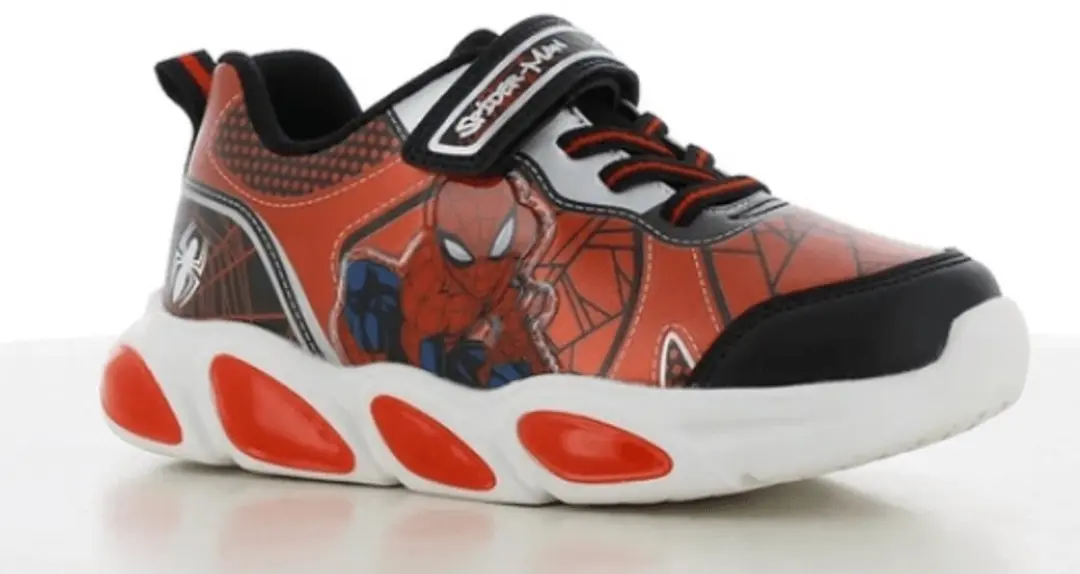 Spiderman Jongens Sneaker Rood/zwart Met Lichtjes