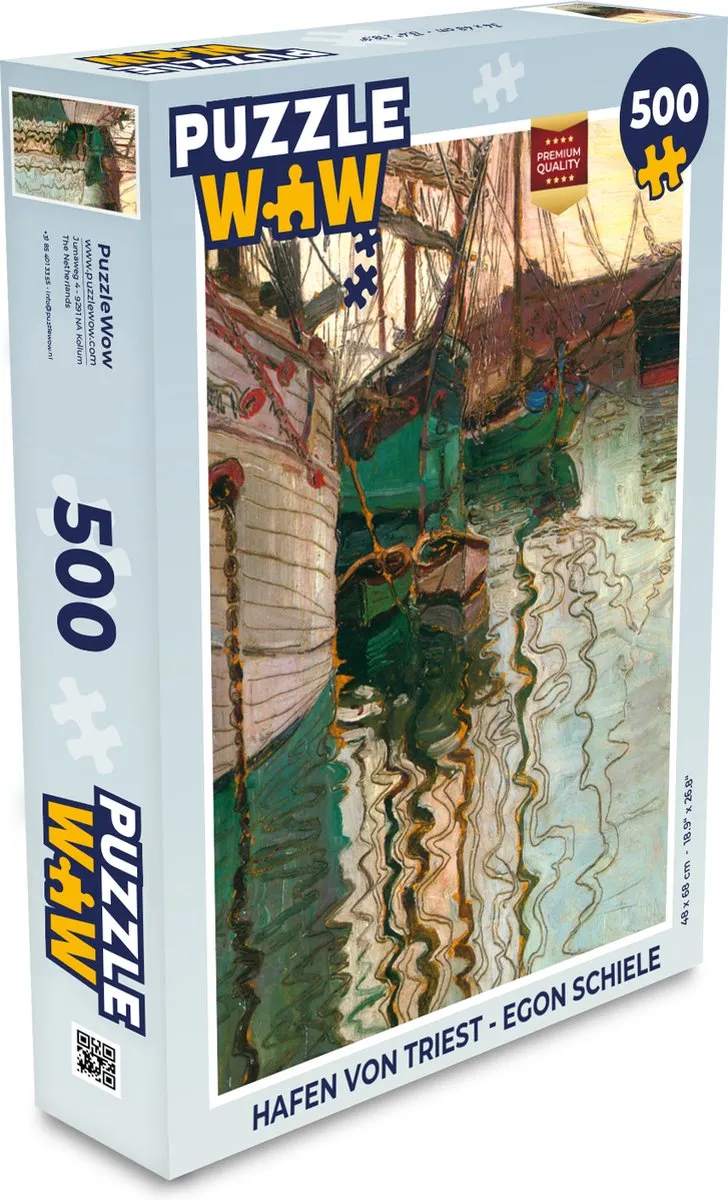 PuzzleWow Hafen von Triest - Egon Schiele Legpuzzel 500 Stuks - Multicolor