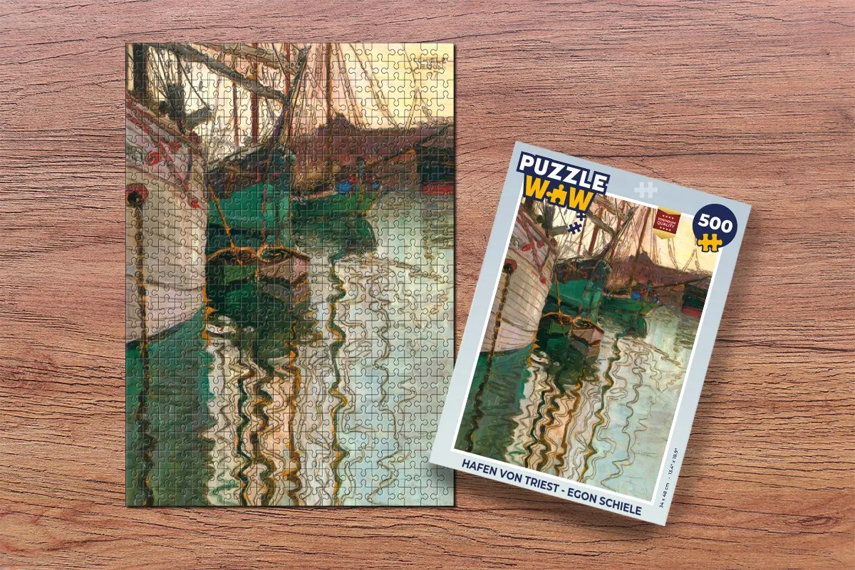 PuzzleWow Hafen von Triest - Egon Schiele Legpuzzel 500 Stuks - Multicolor