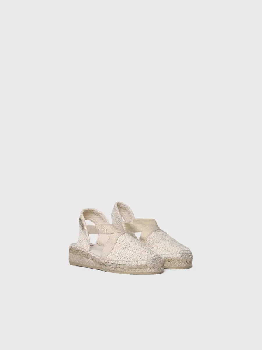 Gehaakte espadrilles voor kinderen met jute sleehak