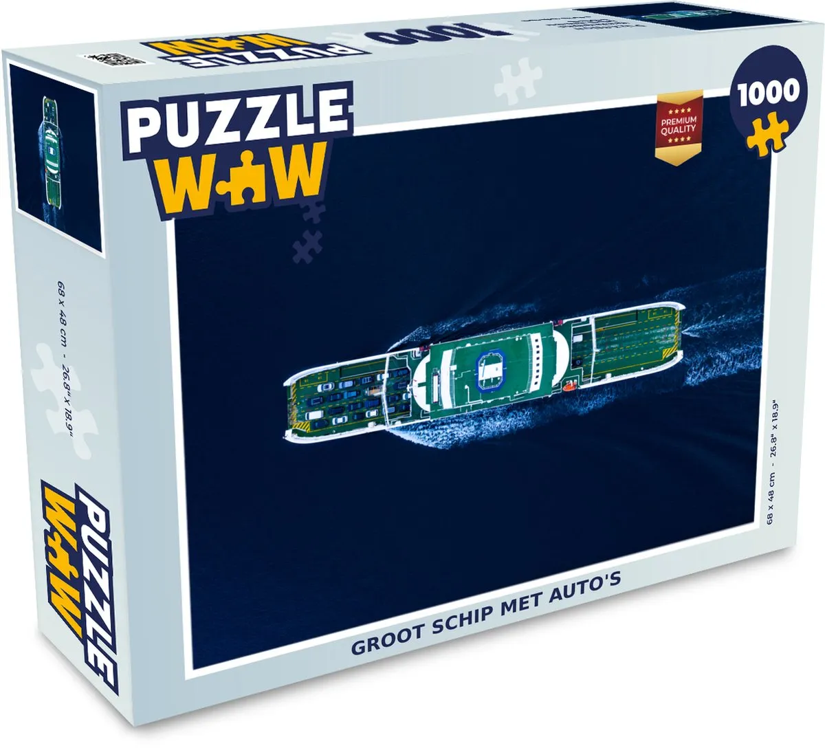 PuzzleWow Legpuzzel Groot Schip met Auto's 1000 Stuks - Multicolor