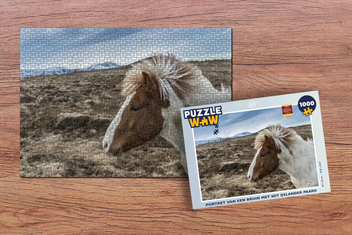 PuzzleWow Legpuzzel Portret IJslander Paard 1000 Stuks - Multicolor