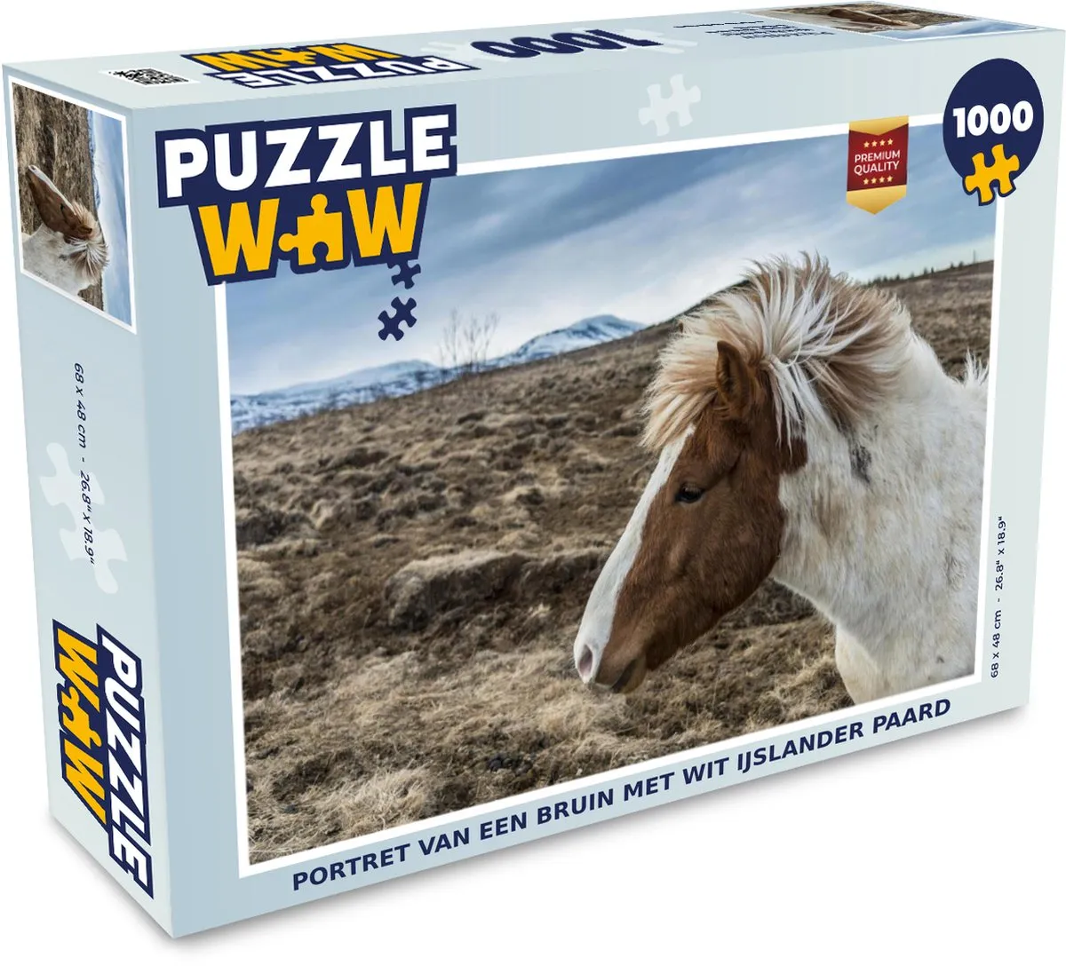 PuzzleWow Legpuzzel Portret IJslander Paard 1000 Stuks - Multicolor