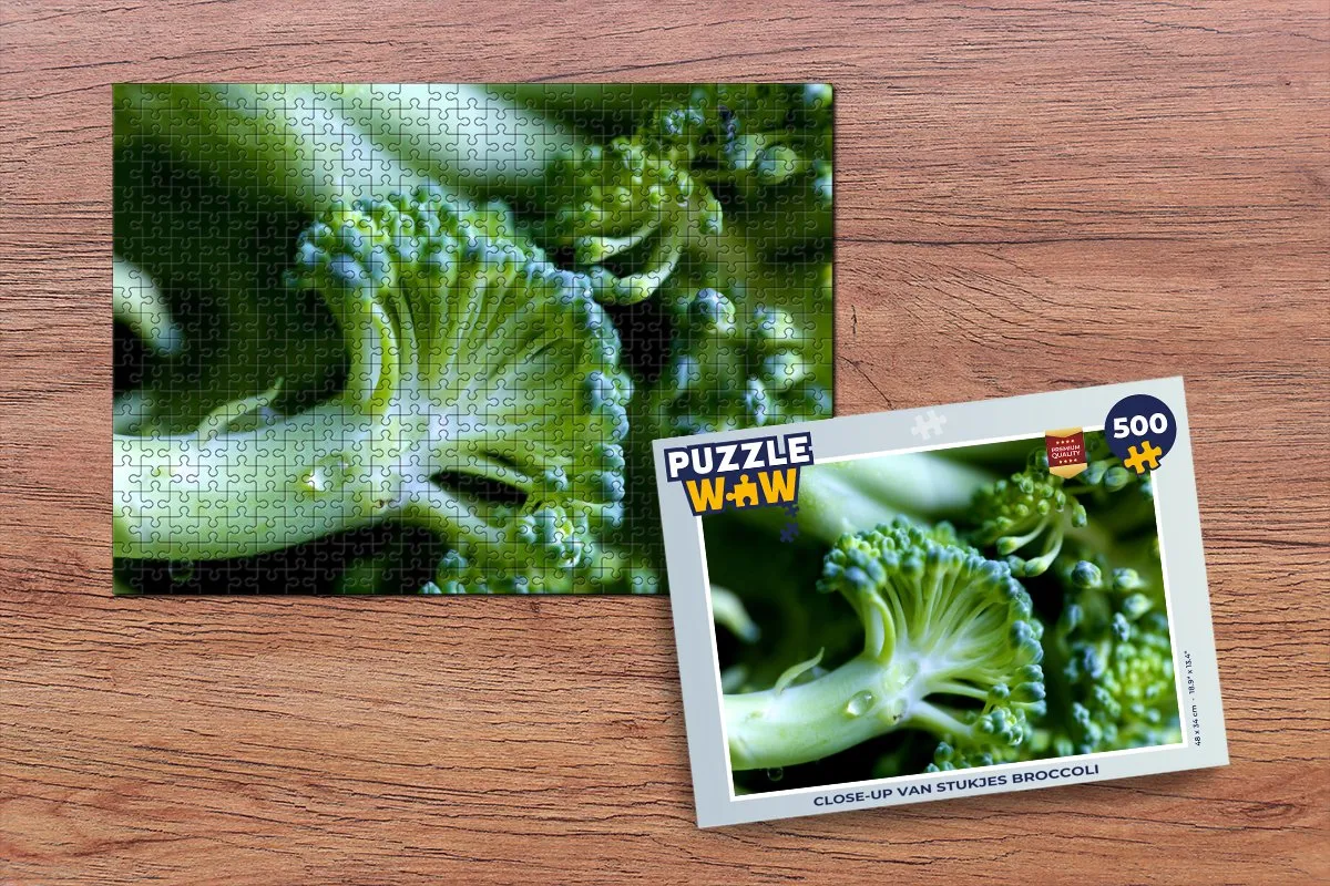 PuzzleWow Legpuzzel Close-up Broccoli 500 Stuks - Multicolor