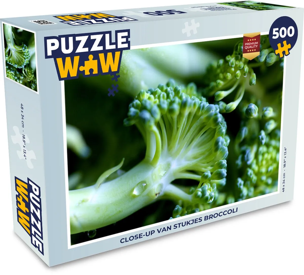 PuzzleWow Legpuzzel Close-up Broccoli 500 Stuks - Multicolor