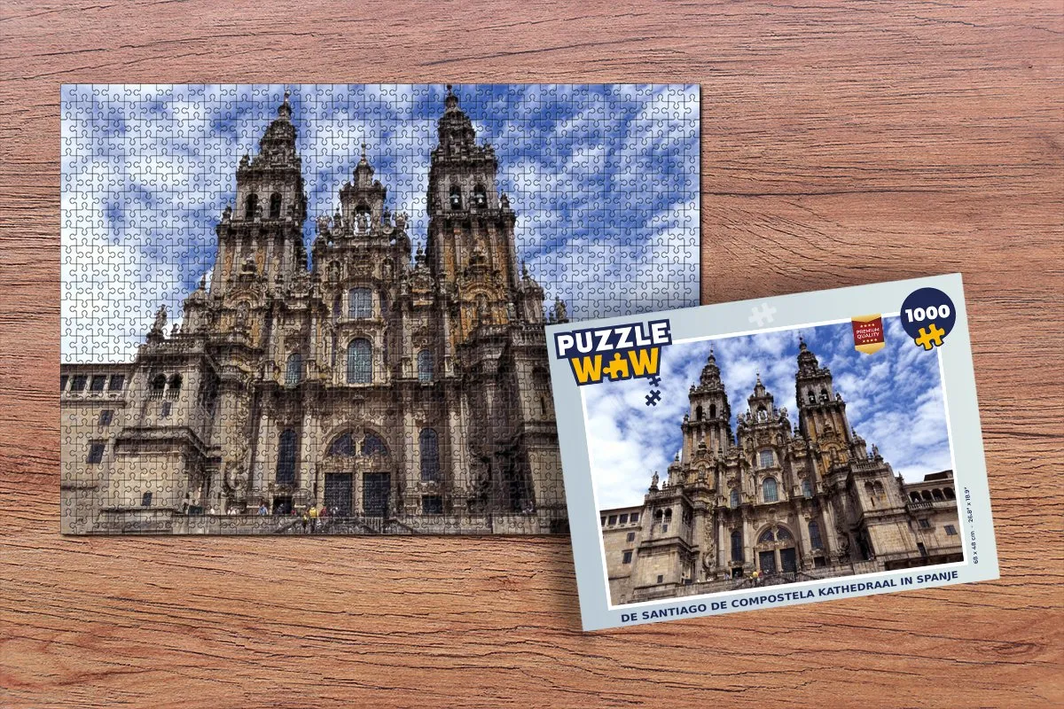PuzzleWow De Santiago de Compostela Legpuzzel 1000 Stuks - Multicolor